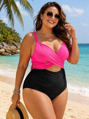 💖 NWT Eomenie Plus Size One Piece Swimsuit 18W